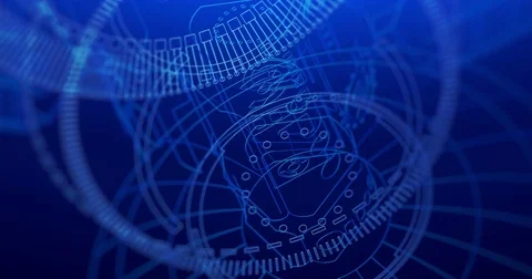 Technological background in the x-ray or wire frame style Stock Footage 80504949