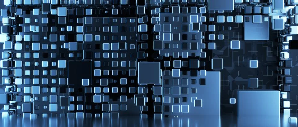 Technological background for your design. 3d render Stockillustratie