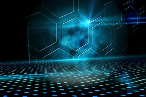 Technological black and blue background 库存插图