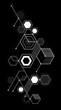 Technological black background. Geometric abstraction. Stock Illustration