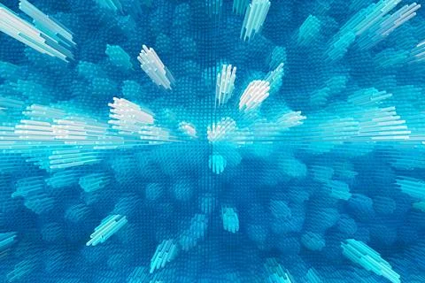 Technological blue and white background with cubes up イラスト素材