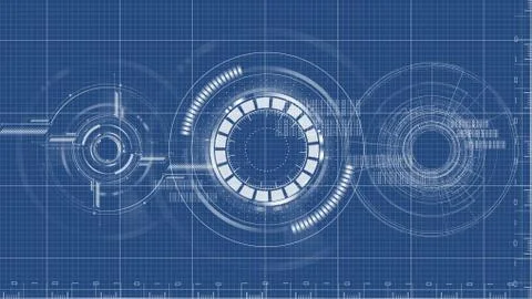 Technological blueprint technical drawing background vector Stock Illustration