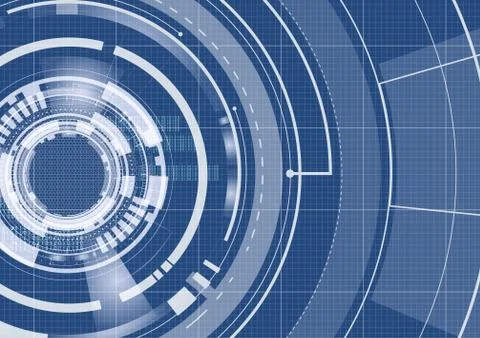 Technological blueprint technical  full hud background vector Stockillustratie