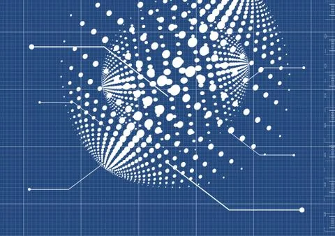 Technological blueprint technical global background vector Stock Illustration