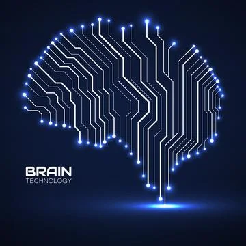 Technological brain. Circuit board. Abstract vector background Stock Illustration