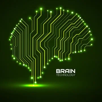 Technological brain. Circuit board. Abstract vector background Stock Illustration