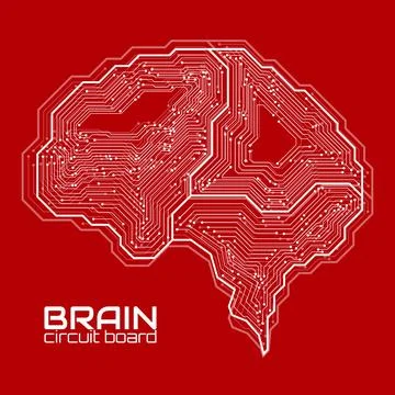 Technological brain. Circuit board. Abstract vector logo. Vector illustration Illustrazione stock