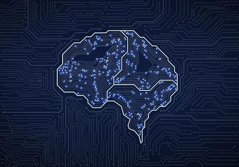 Technological brain. Circuit board. Technology background. Vector illustratio イラスト素材