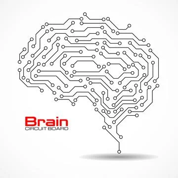 Technological brain. Circuit board. Vector background Stock Illustration