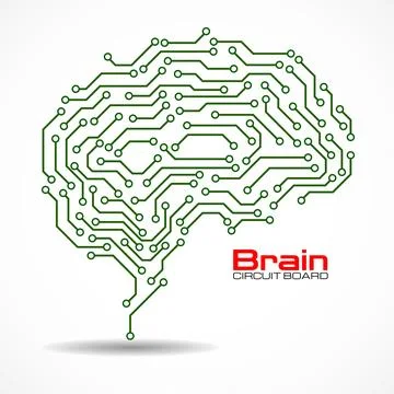 Technological brain. Circuit board. Vector background Illustrazione stock