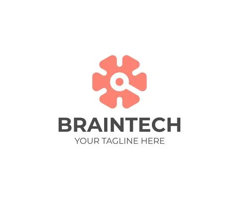 Technological brain logo design. Brain and circuit vector design Stock Illustration