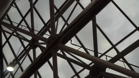 The technological ceiling of the exhibition hall Stock Footage 118947728