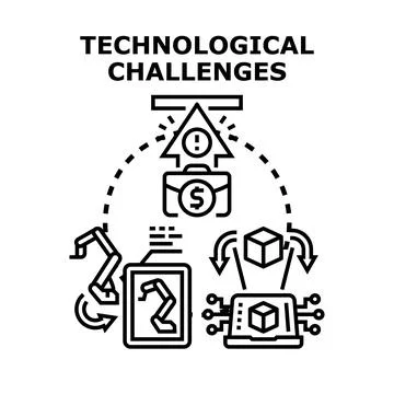 Technological challenges affecting business processes and innovation Stock Illustration
