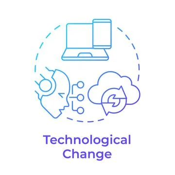 Technological change blue gradient concept icon Stock Illustration