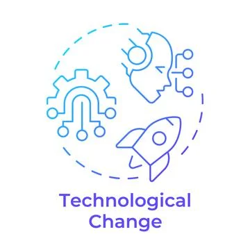 Technological change blue gradient concept icon Stockillustratie
