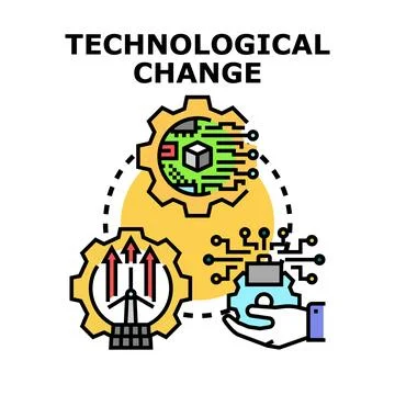 Technological change concept with integrated solutions 스톡 일러스트