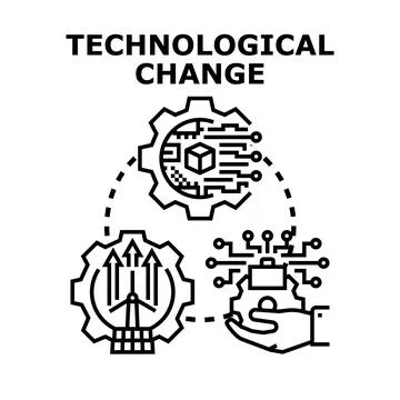 Technological change concept with integrated solutions Stock Illustration