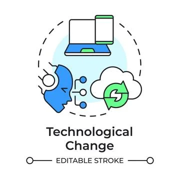 Technological change multi color concept icon Stock Illustration