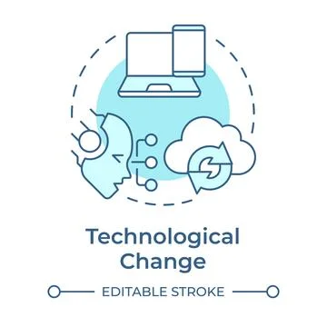 Technological change soft blue concept icon Stock Illustration