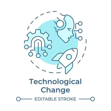Technological change soft blue concept icon Stock Illustration