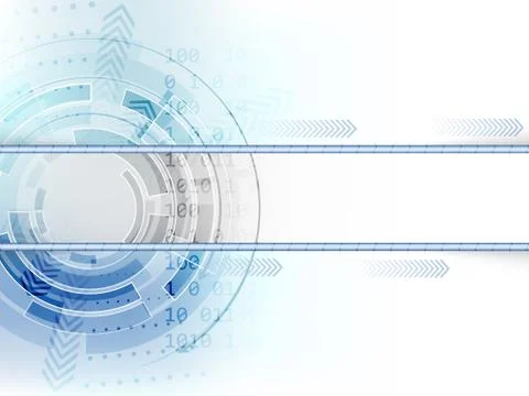 Technological circle with arrows on abstract vector background Stock Illustration