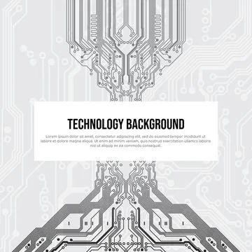 Technological circuit background, concept design, space for text. Digital chip Stock Illustration