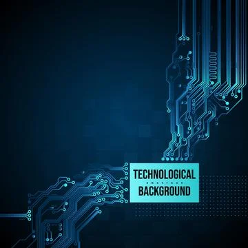 Technological circuit background, concept design, space for text. Vector Stock Illustration