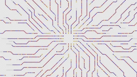 Technological circuit board.Colored Electrical circuit motherboard HUD.PNG Alpha Stock Footage 167538683