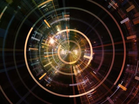 Technological circular grids Illustrazione stock