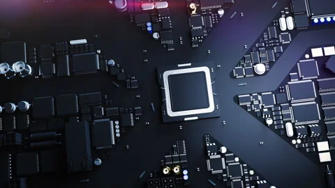 Technological city stylization of the city in the concept of a printed circui Stock Footage 221677500