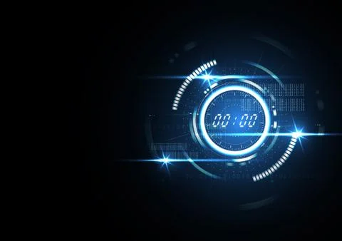 Technological clock system concept abstract background vector Stock Illustration