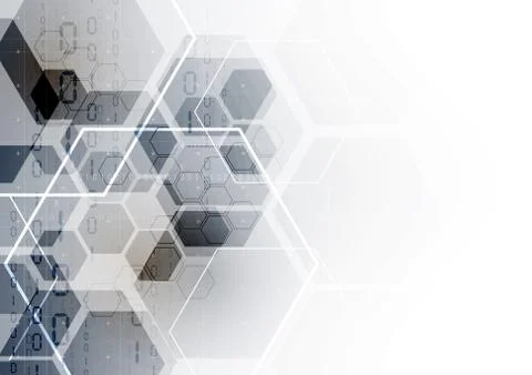 Technological communication digital modern hexagon abstract background vector Stock Illustration