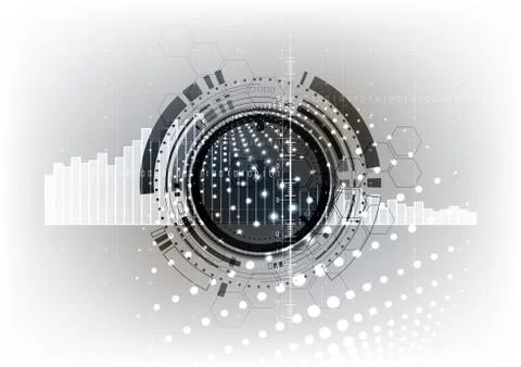 Technological communication digital modern hexagon graph circle interface abs Stock Illustration