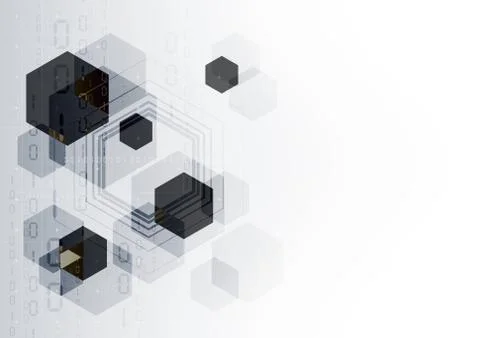 Technological communication digital system hexagon abstract background vector Stock Illustration