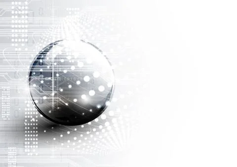 Technological communication digital world circle interface abstract backgroun Stock Illustration