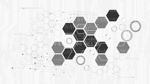 Technological communication system modern blueprint abstract background vecto Stock Illustration
