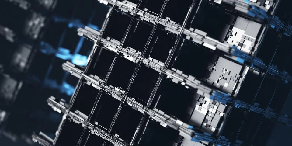 Technological complex data structure. Big data concept. Abstract digital back Illustrazione stock