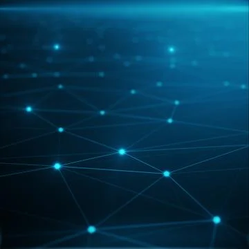 Technological connection in cloud computer, blue dot network, abstract Stock Illustration