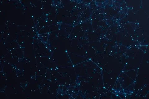 Technological connection futuristic shape, blue dot network, abstract background Stock Illustration