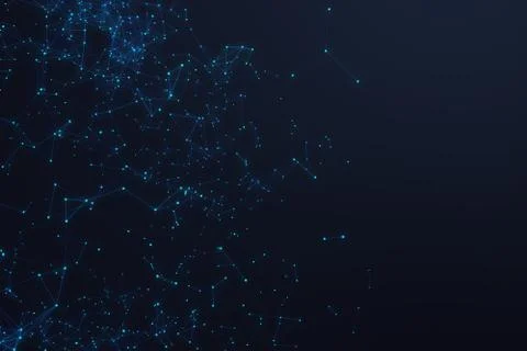 Technological connection futuristic shape, blue dot network, abstract background Stock Illustration