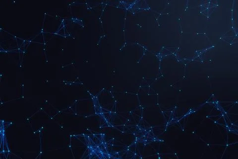 Technological connection futuristic shape, blue dot network, abstract background Stock Illustration