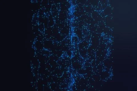 Technological connection futuristic shape, blue dot network, abstract background Stock Illustration
