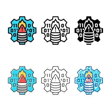 Technological crisis color types icon vector イラスト素材