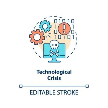 Technological crisis concept icon Illustrazione stock