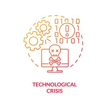 Technological crisis red gradient concept icon Stock Illustration