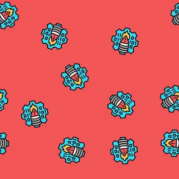 Technological crisis vector seamless pattern 스톡 일러스트