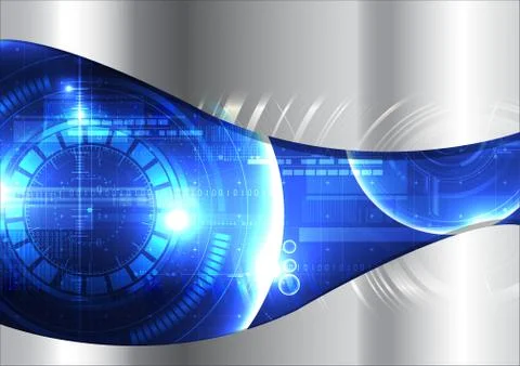 Technological curving hud display security space vector background abstract Stock Illustration