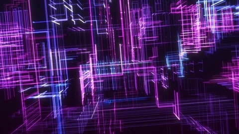 Technological cyberspace. Digital Futuristic abstract background. Blockchain Stock Footage 308111596