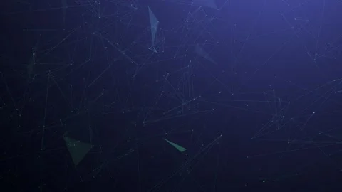 Technological Dark Blue Background with Animated Plexus Lines and Dots. Stock Footage 153539067