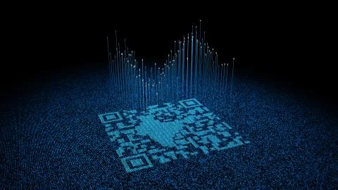 Technological data QR code and India map, data identification Stock Illustration